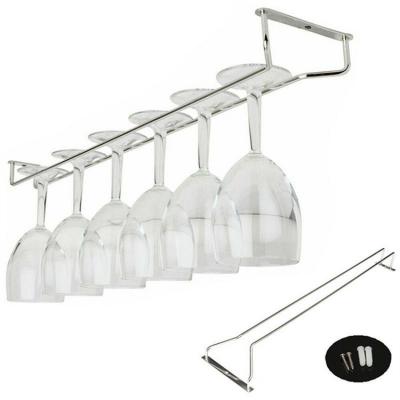 China Viable Stainless Steel Kitchen Accessories Wine Rack Home Bar Holder Kitchen Home Glass Goblet Hanger for sale