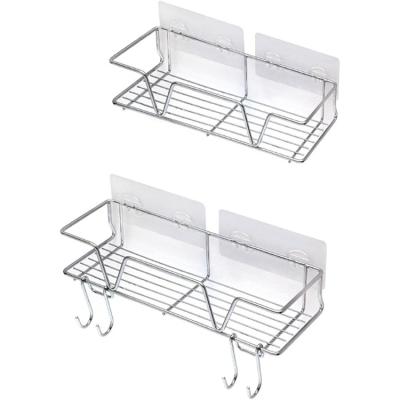 China New Punch Free Installation Wall Rack Kitchen Bathroom Dorm Storage Shower Organizer Viable for sale