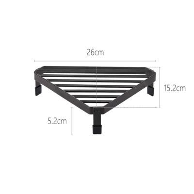 China Multifunctional Corner Viable Household Platform Rack Kitchen Pot Iron Metal Triangle Storage Rack for sale