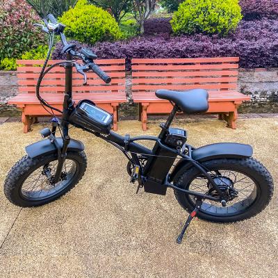 China 2021 Hot Sale Cheap Wholesale OEM Price Aluminum Alloy Foldable Electric Bike 20Inch Mini Alloy Folding Fat Tire Ebike for sale