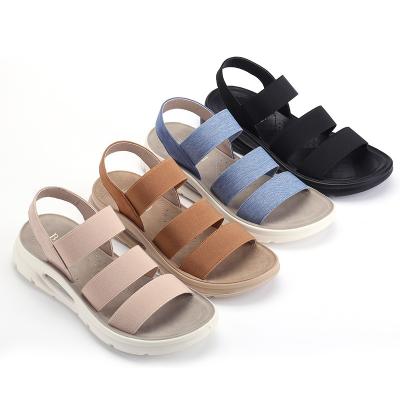 China Cushioning 2022 Summer Latest Cushion Thick Unique Beach Sandals For Women PU Sports Outdoor Casual for sale