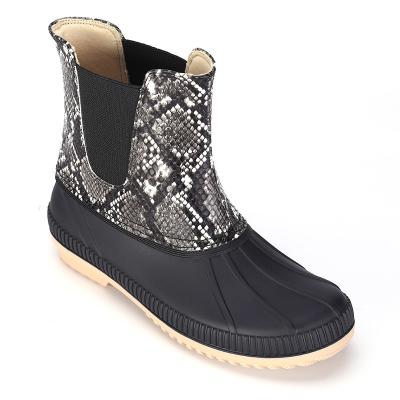 China Fashion Trend Snake Pattern Winter Snow Ladies Shoes Elastic Ankle Boots Women for sale