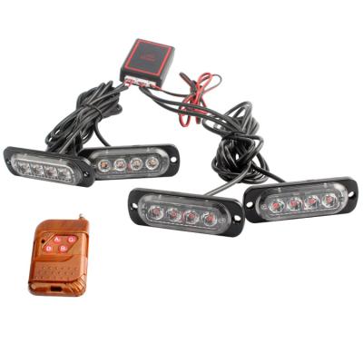 China Universal 12V 4in1 LED Car Eagle Eye Emergency Strobe Lights DRL Radio Remote Control Daytime Running Kit Light Car Accessories for sale