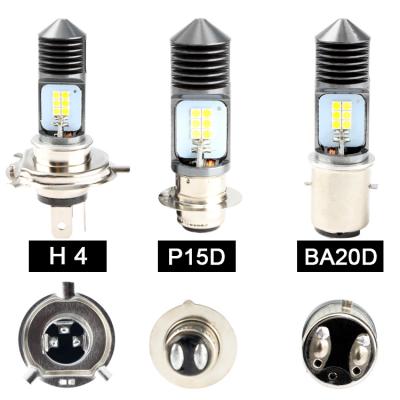 China Car Led Motorcycle Brake Lights 12SMD P15D H6M H4 LED 12-80V Motorcycle Brake Light Reversing Bulbs Turn Signal Lamp 1000LM Led Bulbs for sale