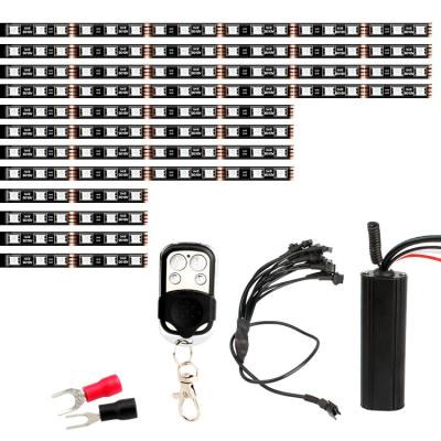 China 12 Pcs Music Timing Band 12 in1 Modes Flexible Led Motorcycle Strip Atmosphere Auto Interior Accessories RGB 5050 LED Decorative Car Lights Ride On Car for sale