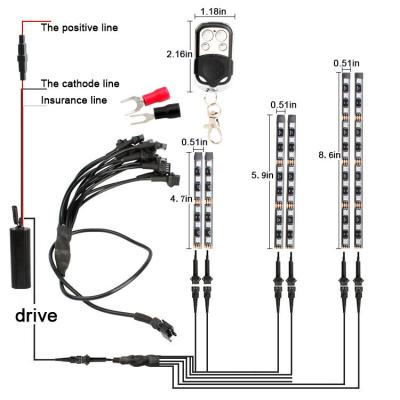 China Automotive Industry 6in1RGB Led Strip Atmosphere Lights Ambient Light Car For Car Motorcycles Interior Decoration Lighting Automotive Accessories for sale