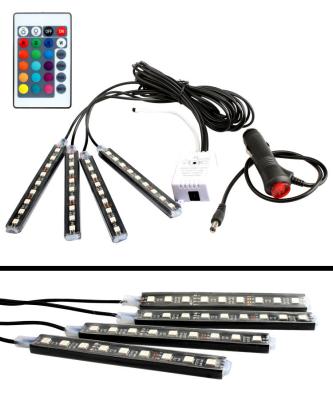 China Automotive industry 16million colors USB 5V RGB car interior light decoration 9led ring LED strip lights ambient decorative lamps atmosphere for sale