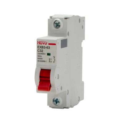 China Factory Supply 230V/400VAC 1A-63A 1-4Pole Intelligent Miniature Din Rail Circuit Breaker MCB 6000 for sale