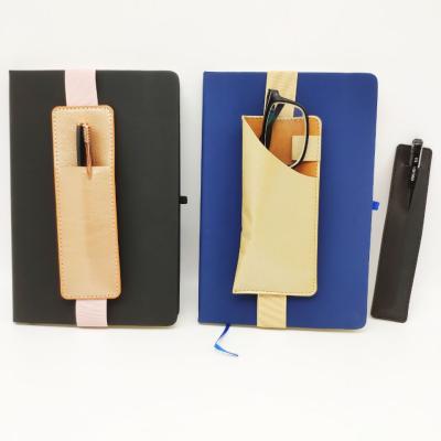 China Soft PU Glass Holder Containers Pen Pouch With Elastic Band New Designs PVC Pencil Case for sale