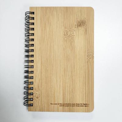 China Amazon A5 Wire Binding Cover Stone Paper Eco-friendly Bamboo Notebook for sale