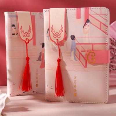 China Classic Leather Pink Notebook A5 Custom Printing Diary 2021 Hardcover PU Hardcover Book Diary for sale