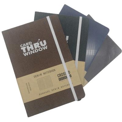 China 2021 Hot Selling Hardcover Factory Supply Custom Printed Notebook A5 Lattice Cloth Hardcover Elastic Closure Diaries for sale