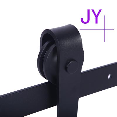 China Post Modern Universal Hanging Hardware Kit Arrow Type Black Paint Barn Door Metal Track For Sliding Wooden Glass Door for sale