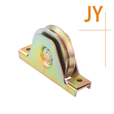 China Modern Heavy Duty Outdoor Single Bearing Sliding Barrier Caster Wheel Roller With Bracket And U/Y/V Groove for sale