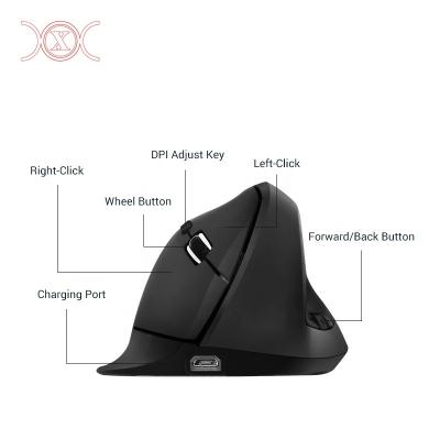 China Verticle 2.4G Radio PC Right Hand Mouse USB Wireless Vertical Mouse Charging Functional Mice For Gaming Laptop Desktop for sale