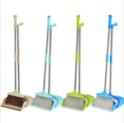 China Home Stainless Steel Handle Broom And Dustpan Set Hot Sale On Amazon for sale