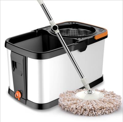 China Hot Selling Stocked Stainless Steel Bucket Broom Magic Floor Cleaning Mop for sale