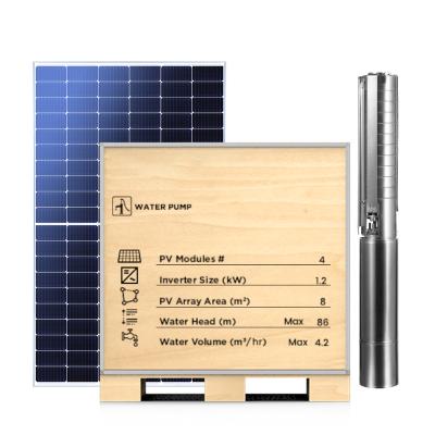 China Home 1KW SOLAR WATER PUMP KITS with smart APP monitor and solar mounting system off-grid solar system for deep well and agriculture for sale