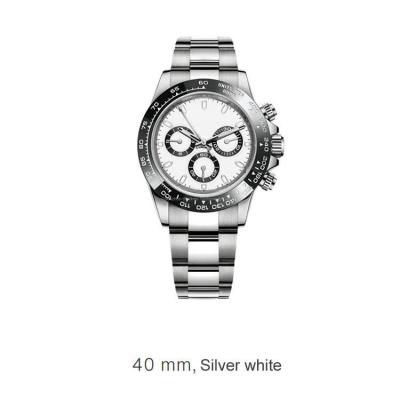 China Waterproof custom watches 904L Steel 40mm Index Dial White Gold Bezel rubber Bracelet 11650 Luxury watches Mechanical Watch for men for sale