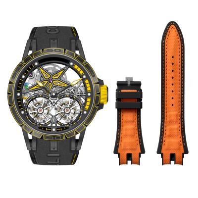 China Waterproof 28mm Black Silicone Watchband Watch Band For Roger Dubuis Strap For Fit EXCALIBUR series Pin Buckle Tools for sale