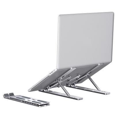 China Aluminum Alloy Compact Cheap Adjustable Support Stand Laptop Table Laptop Notebook Holder Flexible Laptop Stand for sale