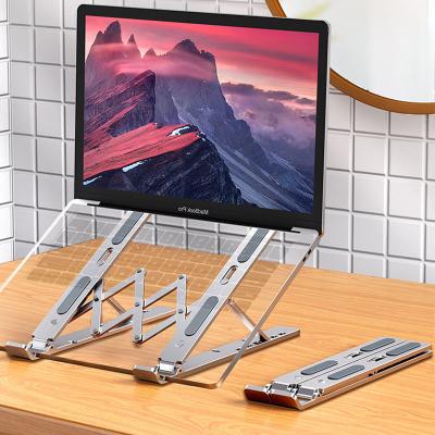 China Factory Price Aluminum Alloy Angle Aluminum Alloy Compact Adjustable Notebook Stand Flexible Table Laptop Stand Support for sale