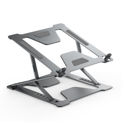 China 2021 Large Adjustable Aluminum Metal Notebook Stand Folding Angle Laptop Ergonomic Portable Adjustable Stand for sale