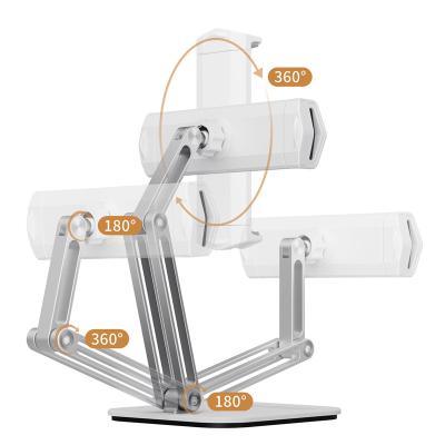 China Phone Holder Adjustable Tablet Mount Support Tablet Bracket Desk Clip Tablet Desk Mount Holder for Mobile Phone and Tablets for sale