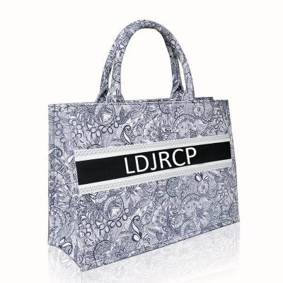 China Custom Handled Pattern Blank Custom Sublimation Print Square Cotton Burlap Shoulder Bags Premium Heavy Duty Canvas Tote Bags for sale