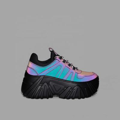 China Court Sneakers Platform Fashion Girls and Ladies Reflective Sneaker Shoes for sale