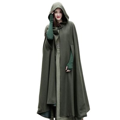 China Spring and autumn QUICK-DRY 2021 European and American five-color hooded cape and women's woolen coat long cape coat for sale