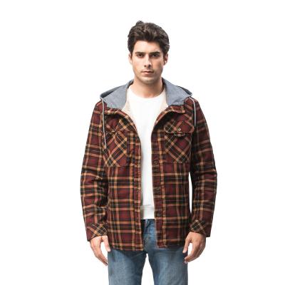 China 2021 Men's Coat 2021 Plaid Shirt Fleece Winter Big Large Windproof Cotton Hooded Warm Windproof Jacket for sale