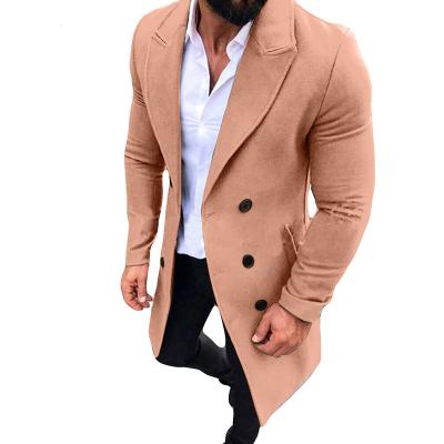 China Autumn and winter wearing QUICK DRY wind thickened woolen coat trend men's Korean anorak in the British cool long loose coat for sale