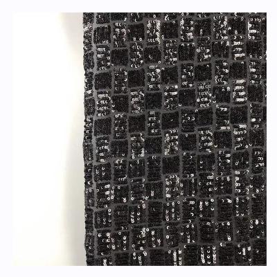 China Customized breathable good quality 100% soft and breathable polyester sequin embroidered fabric for high-end dress fashion for sale