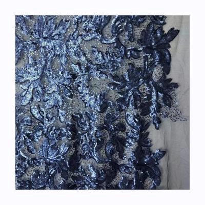 China Factory Direct Selling Polyester Cloth Skirt Soft 100% Sheer Sequin Mesh Embroidery Fabric for sale