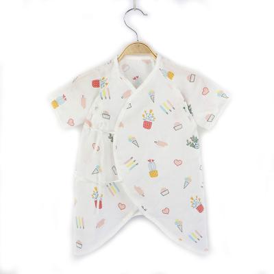 China 2 Layer Gauze Long Sleeve Romper Baby Clothes Romper High Quality Newborn Baby Overalls Long Sleeve Romper for sale