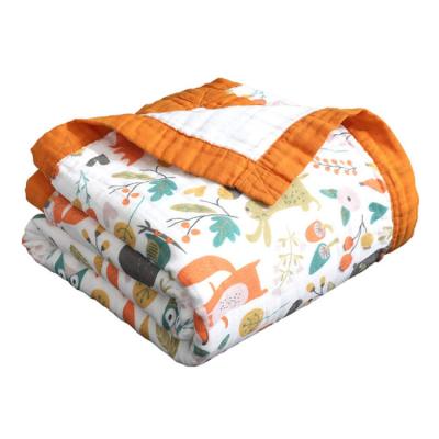 China OEM Service Wholesale 100% Cotton 6 Layer Muslin Wraps Blankets Baby Blanket Wash Cloth for sale