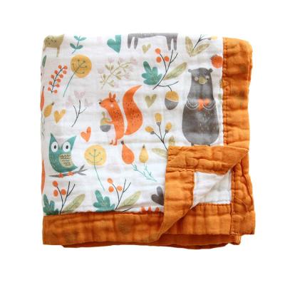 China Simple Soft 6 Layers Gauze Cotton Newborn Baby Blankets Muslin Cotton Baby Wraps Towel for sale