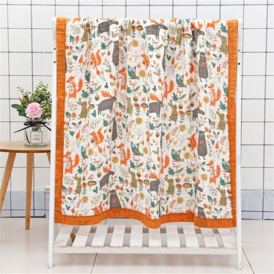 China OEM Service Frontier Baby Blanket Muslin Cotton 6 Layers Autumn Baby Blanket Wrapping Newborn Thick for sale