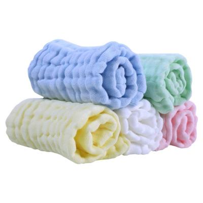 China OEM Service 5 Packs Muslin Baby Washcloths 100% Cotton Baby Face Towel Natural Feeding Towel for sale