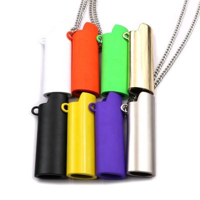 China High Quality Custom Colored Europe Logo Metal BIC Zinc Alloy Lighter Case With Collar for sale