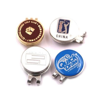 China Wholesale Custom Made Custom Marker Metal Round Shape China Logo Golf Hat Clip Clip for sale