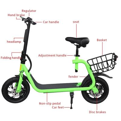 China 2020 unisex hot sales scooters 350W fat tire adult scooter with basket for sale for sale