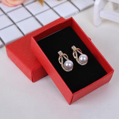 China Custom Jewelry Packaging Gift Box Ring Earring Bracelet Gift Boxes Necklace Logo Printed Cuboid Shape Paper Desktop for sale