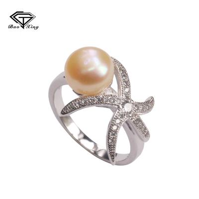 China FASHIONABLE jewelry wholesale china high polished silver adjustable 925 starfish ring bead for sale