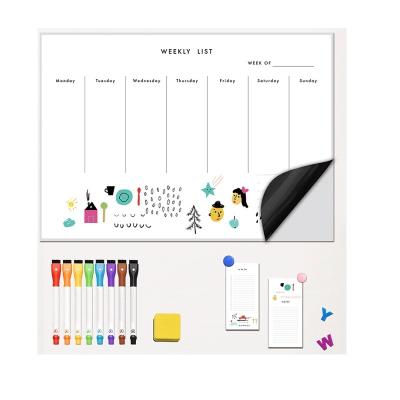 China Letter Monthly Planner PET Whiteboard Sticker Fridge Magnet Magnetic Dry-Erase Calendar for sale