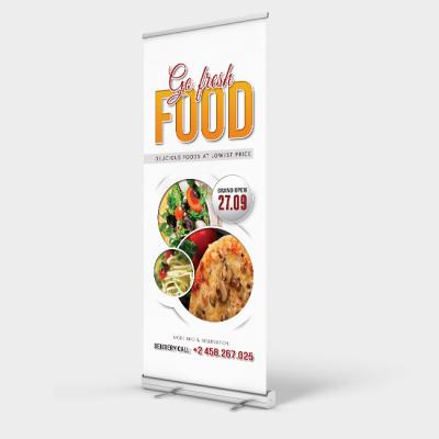 China 33x79 Advertising Inches Aluminum Retractable Pull Roll Up Banner Stand Conference Display Trade Show Promotion Sign for sale