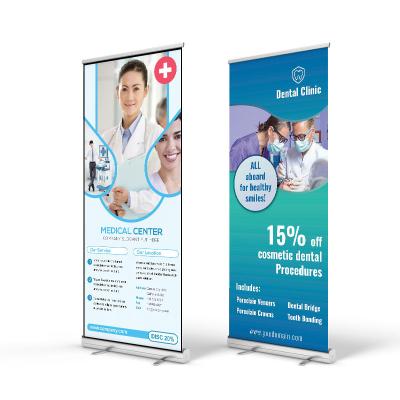 China Advertising Custom Roll Up Banner Printing Vertical Display Stand , Pull Up Banner Display For Promotion for sale