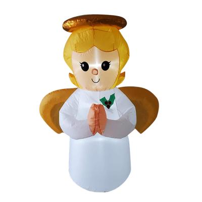 China Bright Holiday Decoratoion LED Lights And Colorful Polyester Inflatable Christmas Decorations 5feet Inflatable Angel for sale