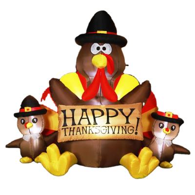 China Holiday Decoratoion Manufacturers Supply 1.8m Inflatable Decorative Cartoon LED Light Up Turkey for sale